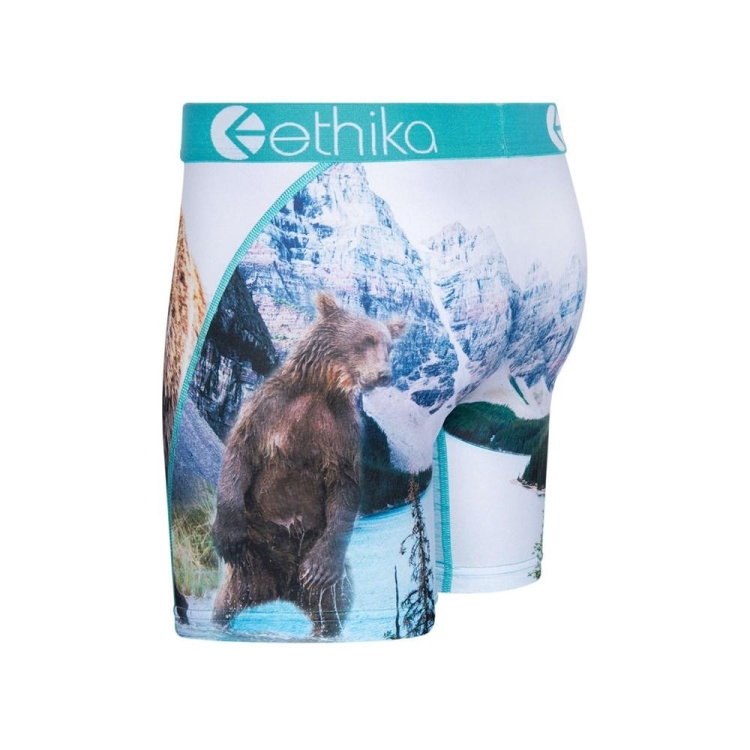 Ethika Brother Bears Men's Mid Boxers White | WB0186935