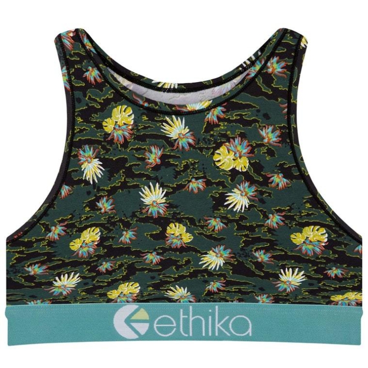 Ethika Camo Paradise Women\'s High Neck Bra Green | QL2943751