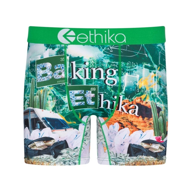 Ethika Cookin Men\'s Mid Boxers Green | VA9364802