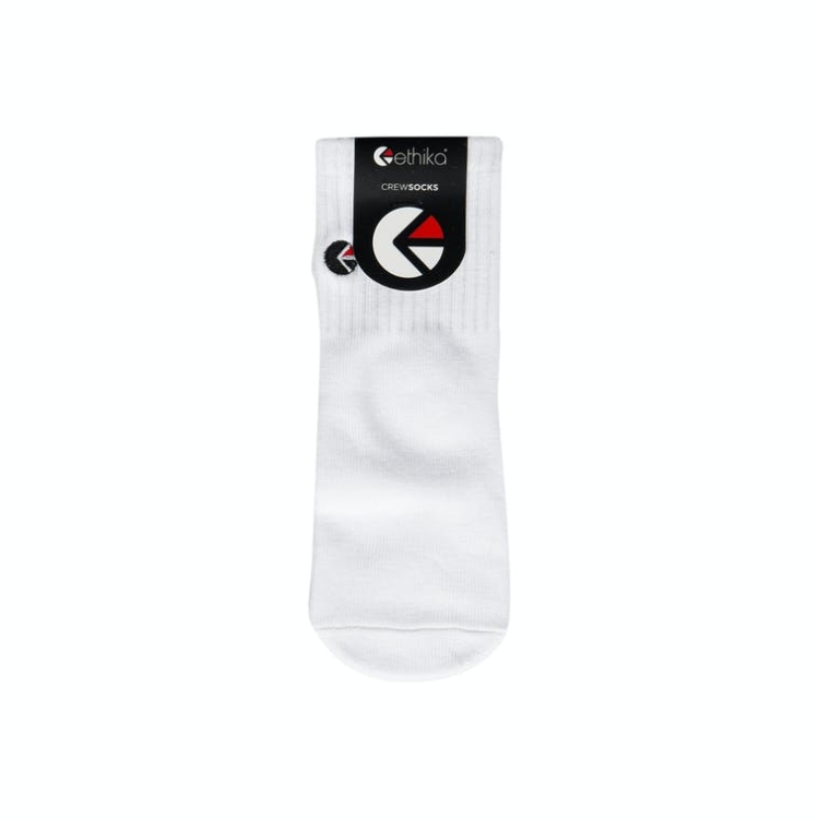 Ethika Crew Boys\' Socks White | DQ8320465