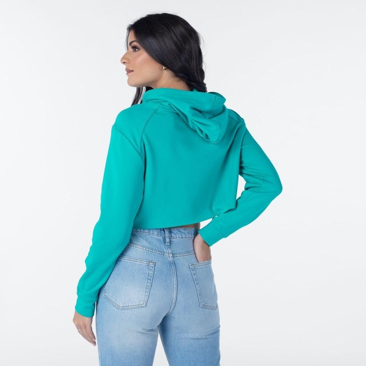 Ethika Cropped Women's Hoodies Turquoise | WC3402968