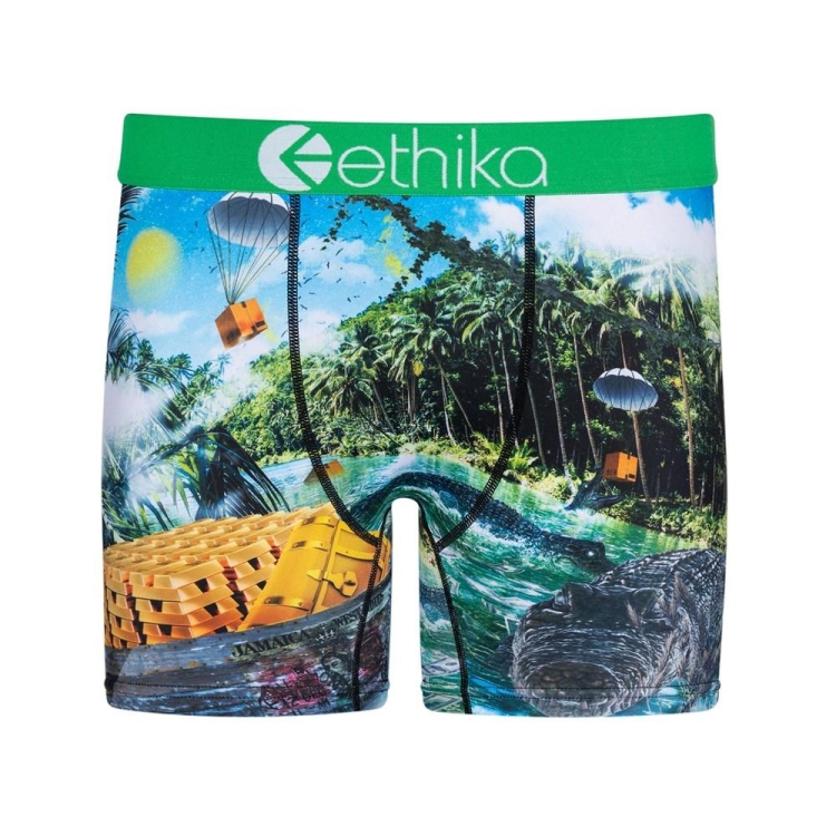 Ethika Dundee Men\'s Mid Boxers Green | BD0718246