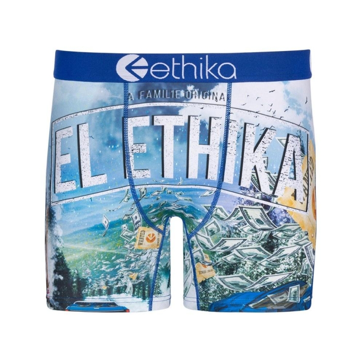 Ethika El Men\'s Mid Boxers Blue | DN8791430