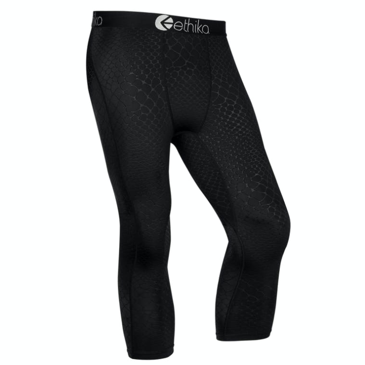 Ethika Embossed Python 3/4 Men\'s Tight Black | FH6834251