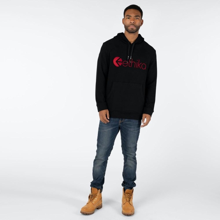 Ethika Embroidered Men's Hoodies Black | VB8170296