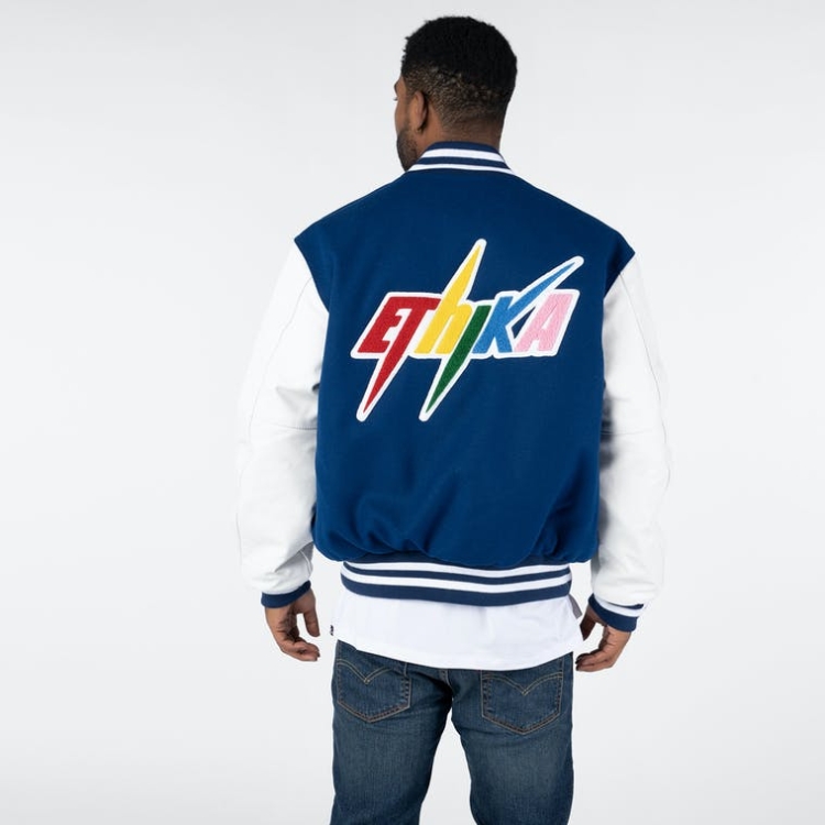 Ethika Ethika Bolt Men's Jackets Blue | RN4290786