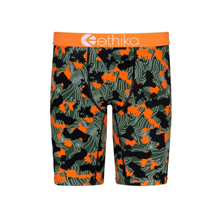 Ethika Forest Camo Staple Boys\' Underwear Green Orange | TP6902841