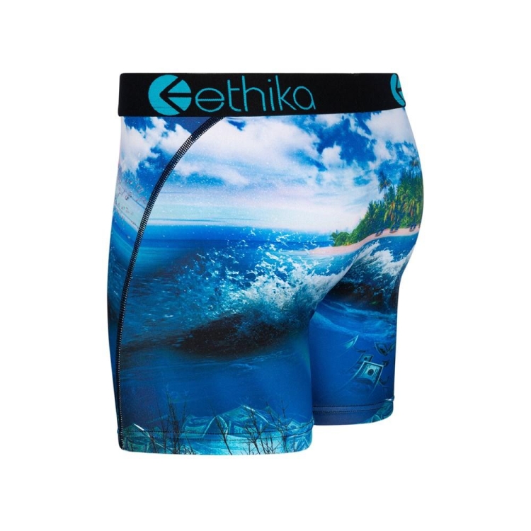 Ethika Free The Trappers Men's Mid Boxers Blue | DG2315890