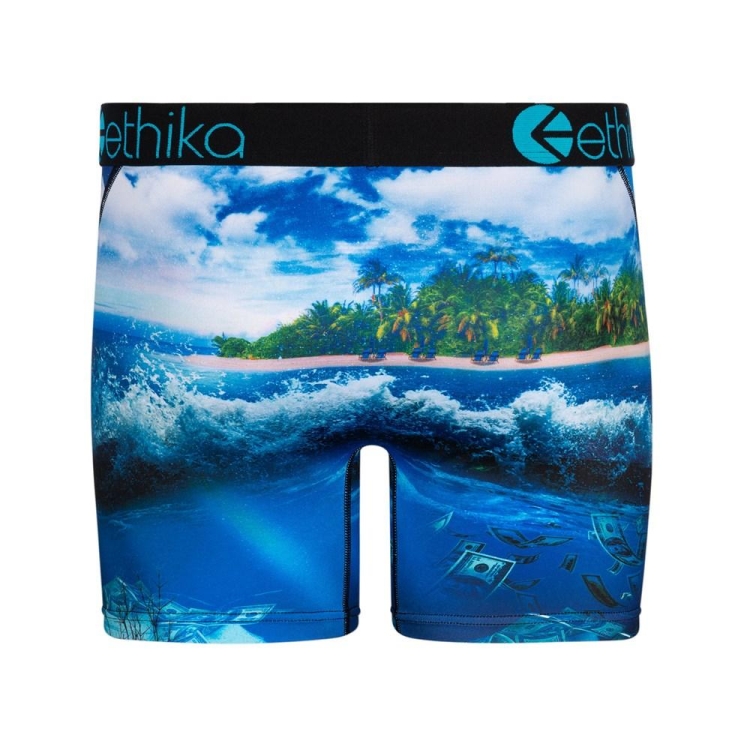 Ethika Free The Trappers Men's Mid Boxers Blue | DG2315890