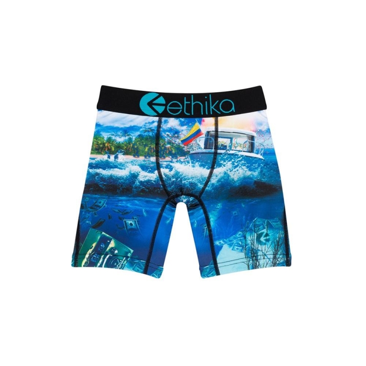 Ethika Free The Trappers Staple Boys\' Underwear Blue | MD5298670