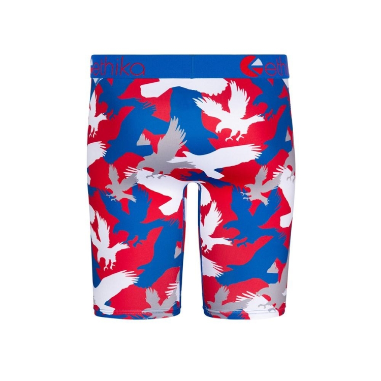 Ethika Freedom Camo Staple Boys' Underwear Blue Red | US4352608