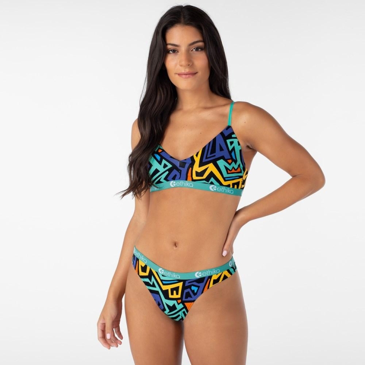 Ethika Fresh Women's V Neck Bra Multicolor | VG7503182