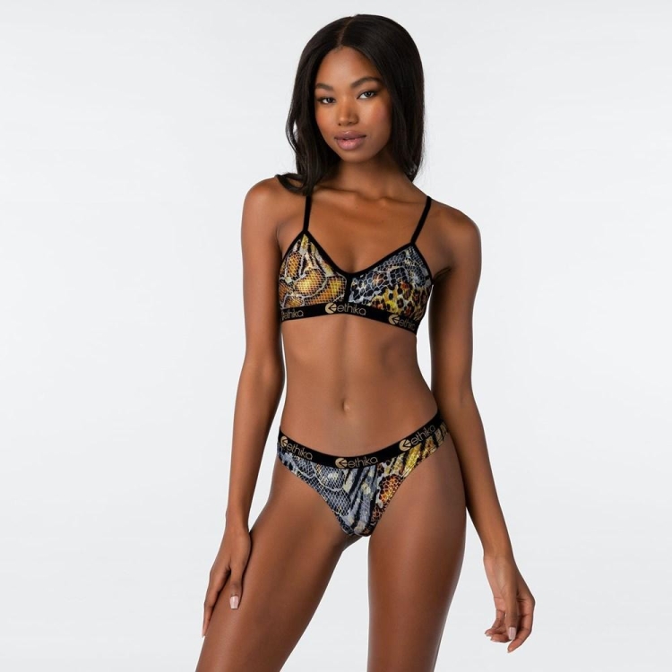 Ethika Golden Twist Women's Bralette Bra Leopard | HZ2306581