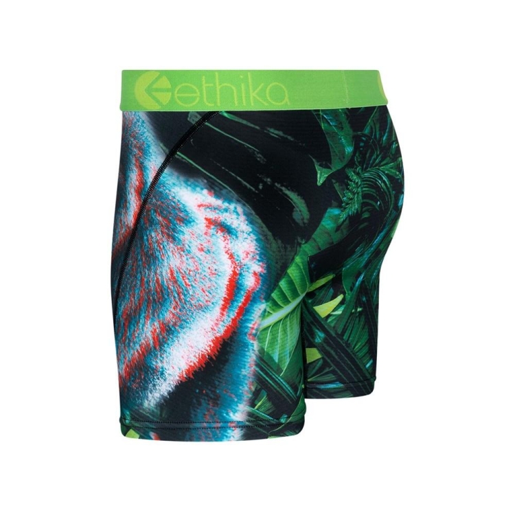 Ethika Gorilla Glitch 3D Men's Mid Boxers Green | SG8791325