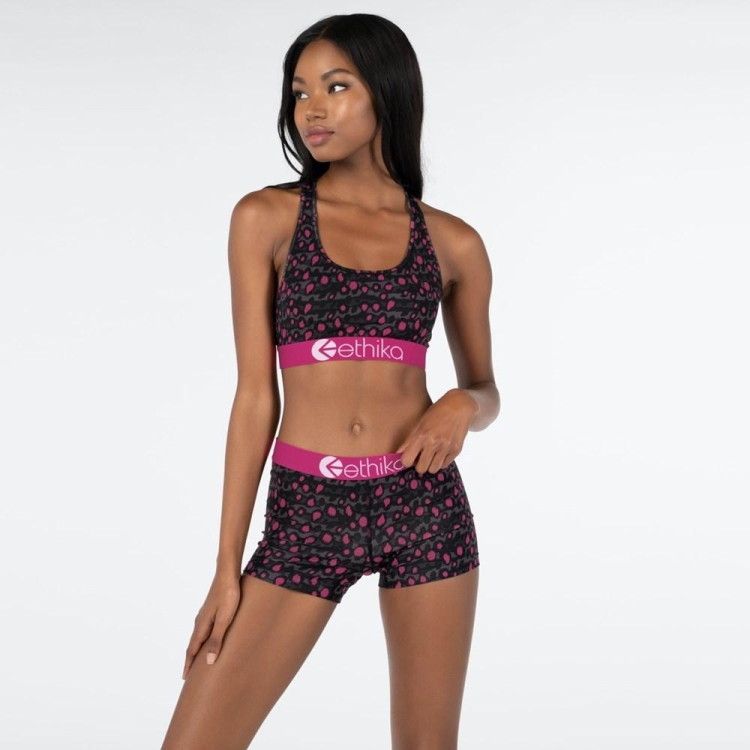 Ethika Graffiti Leo Women's Staple Underwear Grey Pink | AH2701845