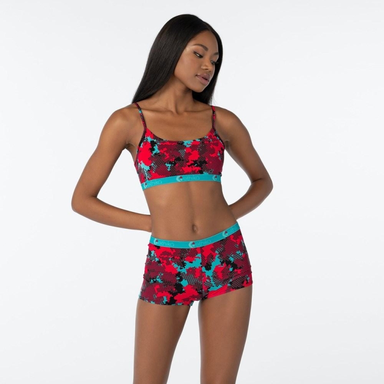 Ethika Halftone Women's Shorty Underwear Red Blue | RL0643518