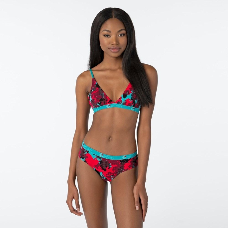 Ethika Halftone Women's Triangle Bra Red Blue | AY4763529