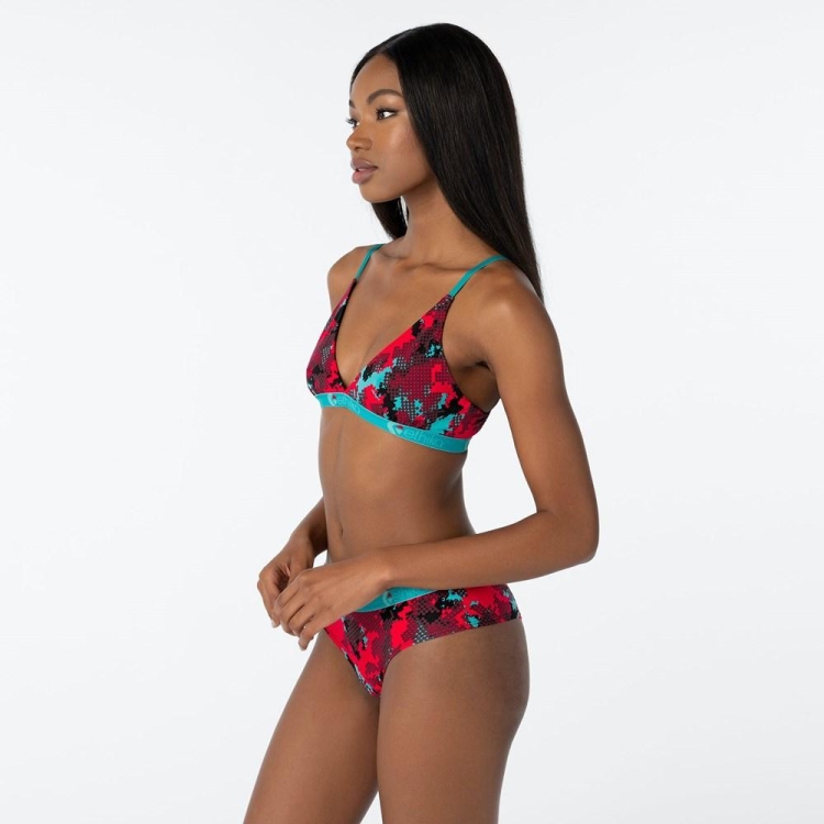 Ethika Halftone Women's Triangle Bra Red Blue | AY4763529