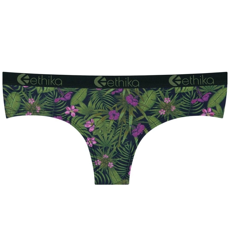 Ethika Hawaiian Haze Women\'s Cheeky Underwear Green | RO3825976