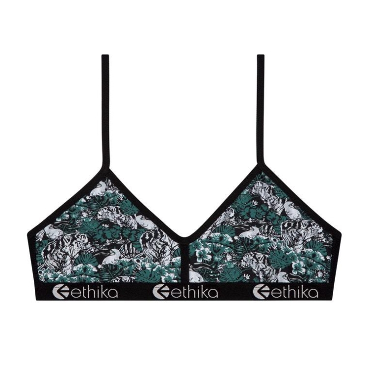 Ethika Jungled Women\'s Bralette Bra Green | QF8351462