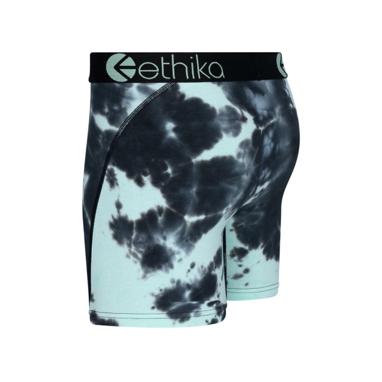 Ethika Lightning Dye Men's Mid Boxers Black Turquoise | XB6254031