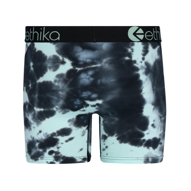 Ethika Lightning Dye Men's Mid Boxers Black Turquoise | XB6254031