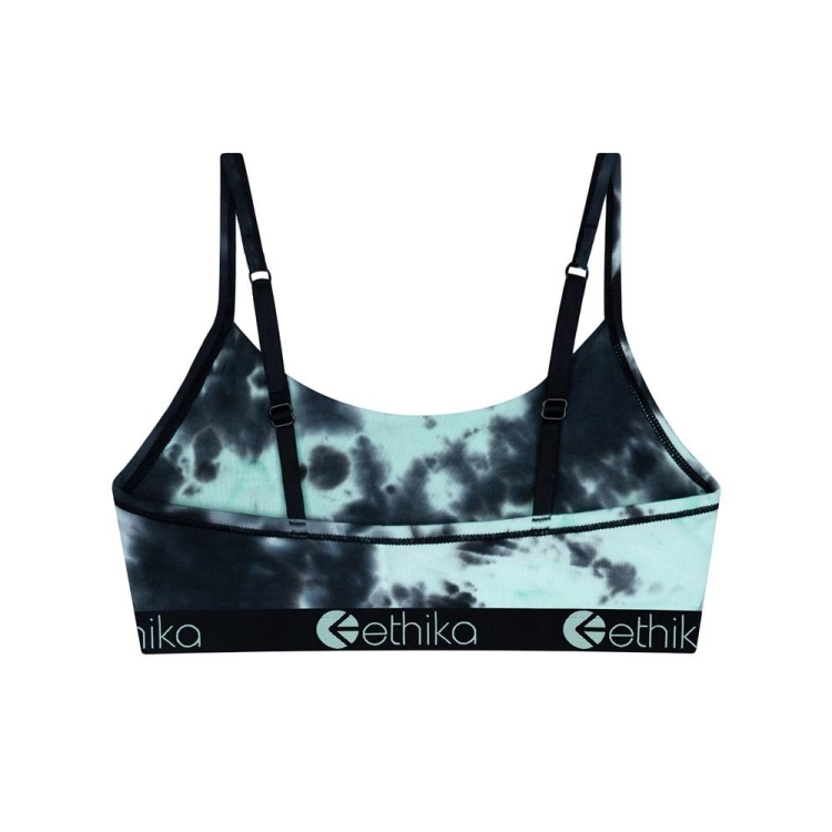 Ethika Lightning Dye Pullover Girls' Bras Black Turquoise | KE3105978