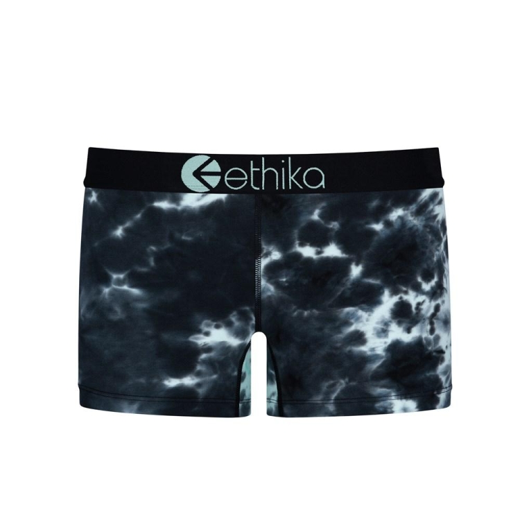 Ethika Lightning Dye Staple Girls\' Underwear Black Turquoise | IJ2069483