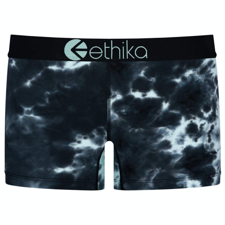 Ethika Lightning Dye Women\'s Staple Underwear Black Turquoise | JS3879412