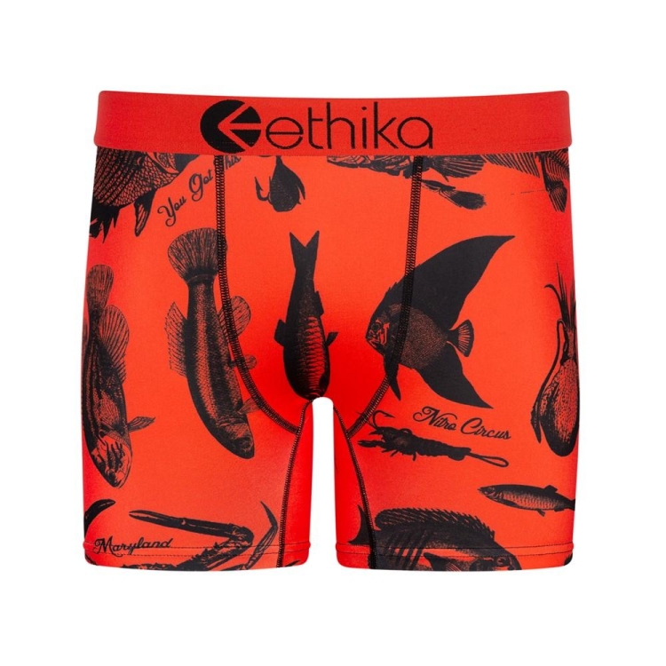 Ethika Maryland Men\'s Mid Boxers Orange | VL8540793