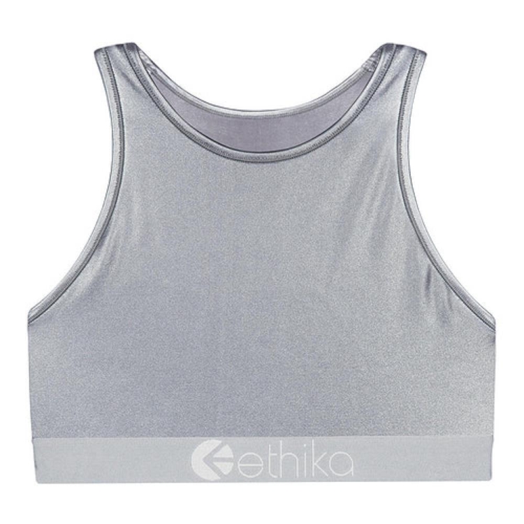 Ethika Matte Women\'s High Neck Bra Silver | RF1298743