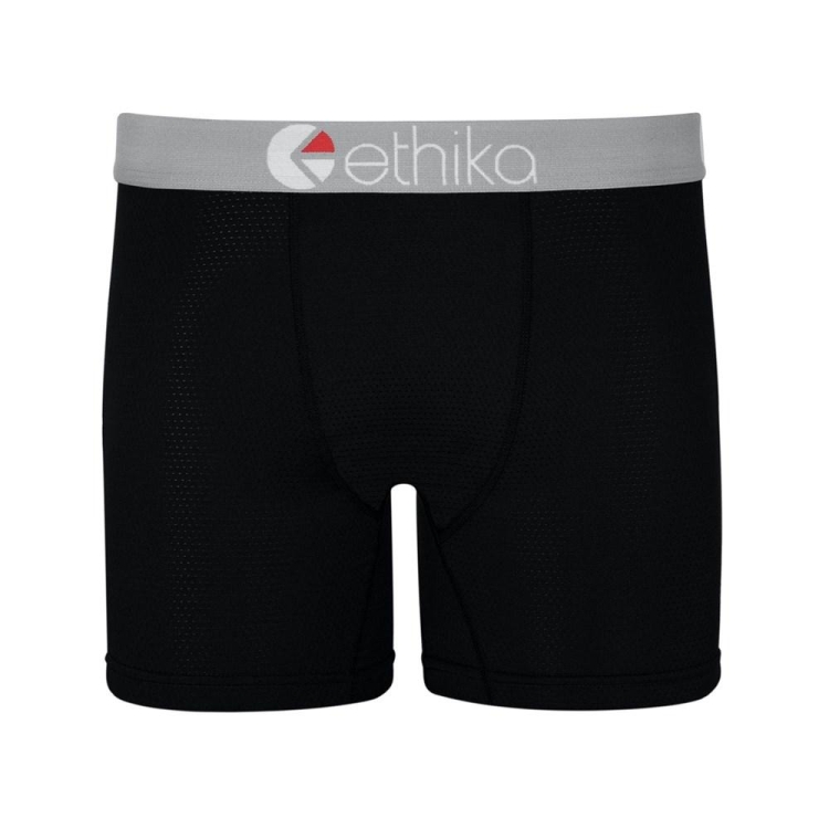 Ethika MicroMesh Men's Mid Boxers Black | FP6795038