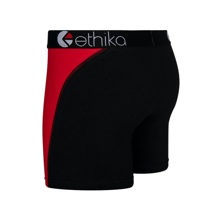 Ethika OG Contrast Men's Mid Boxers Red Black | KY1062439