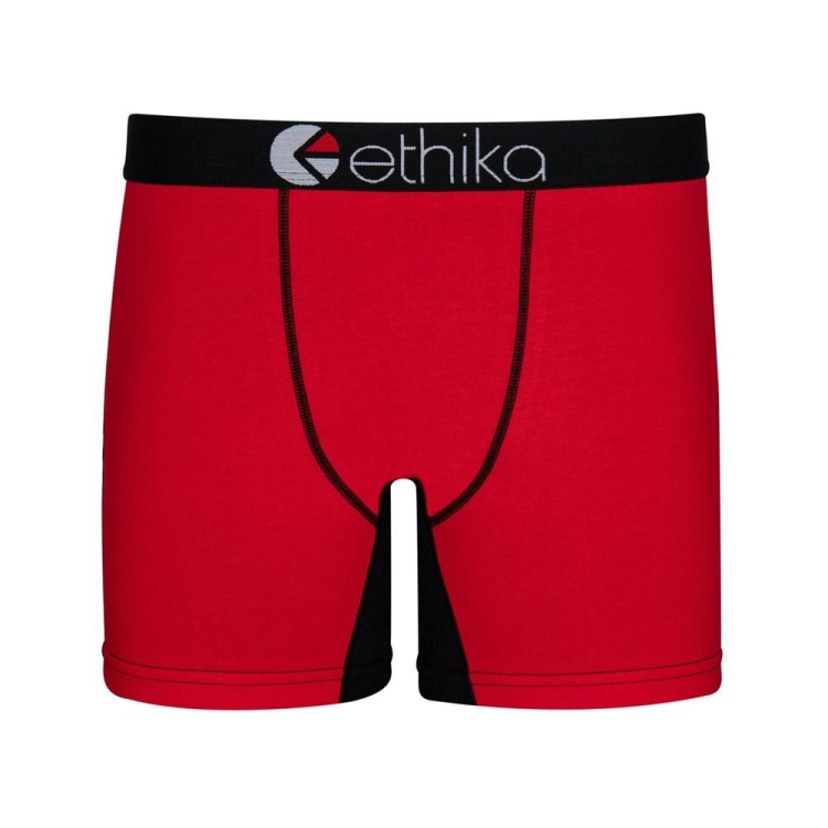 Ethika OG Contrast Men\'s Mid Boxers Red Black | KY1062439