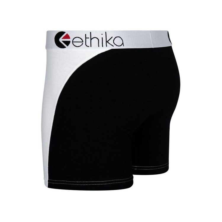 Ethika OG Contrast Men's Mid Boxers White Black | OY5926814