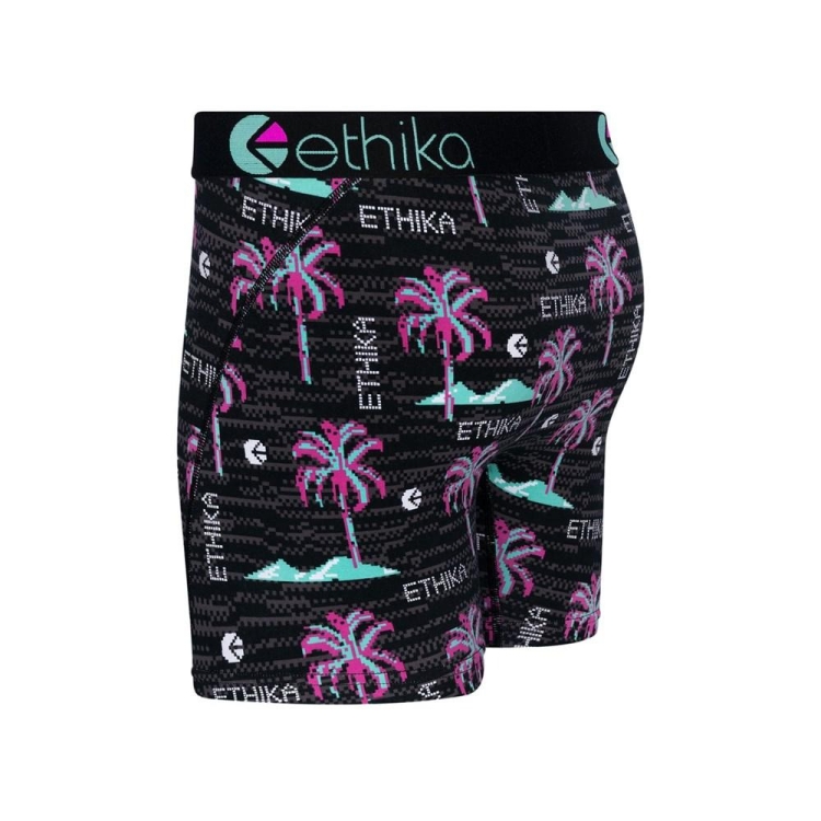 Ethika Patch Men's Mid Boxers Black | KV1746390