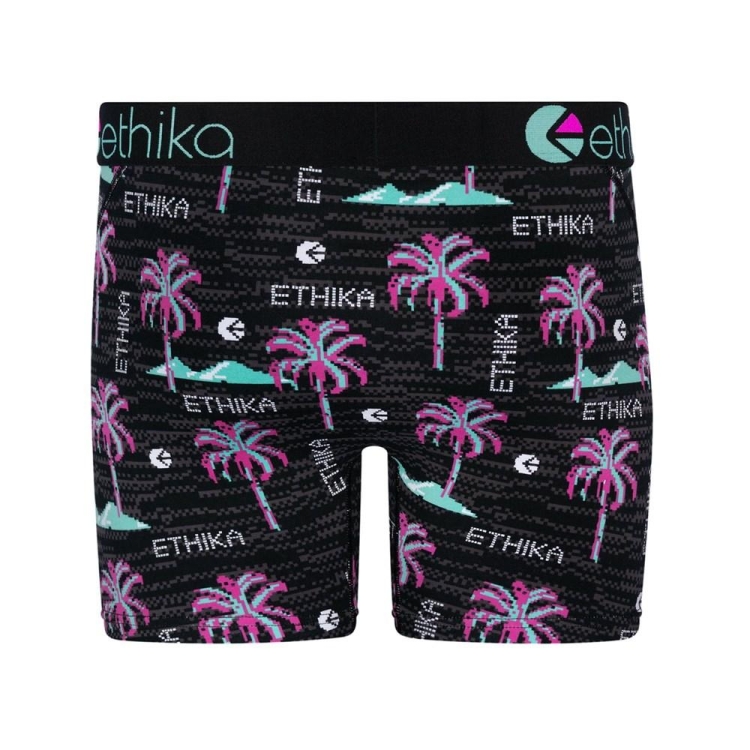 Ethika Patch Men's Mid Boxers Black | KV1746390