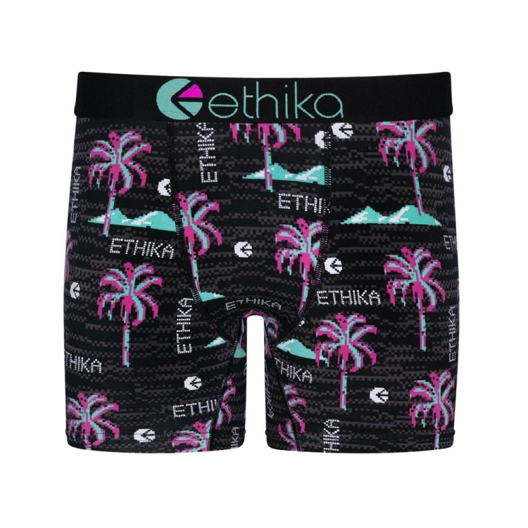 Ethika Patch Men\'s Mid Boxers Black | KV1746390