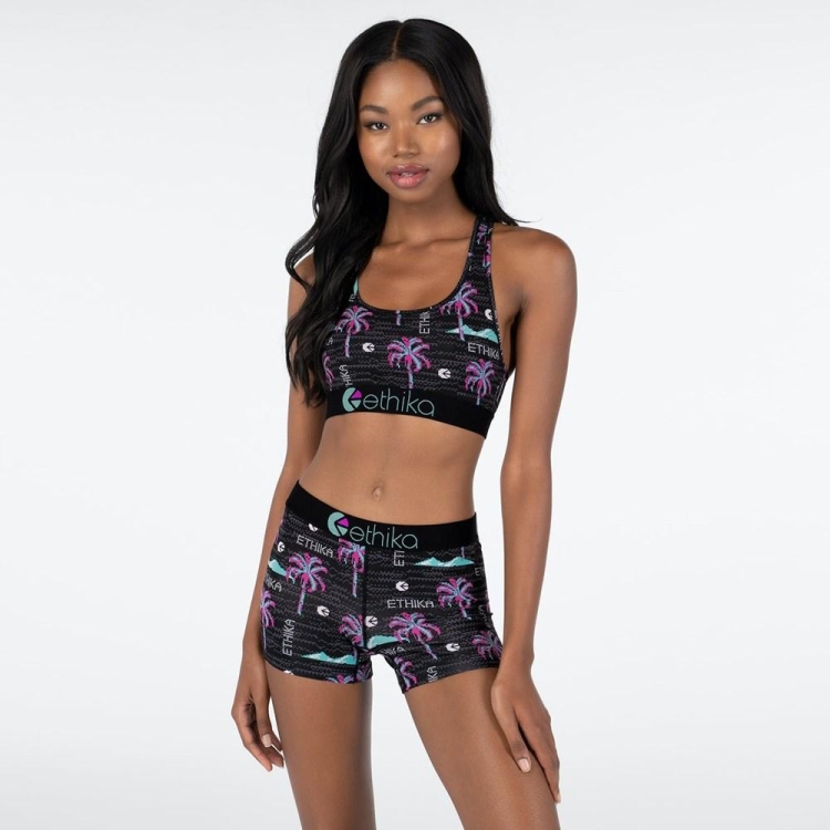 Ethika Patch Women's Sports Bra Black | PY0621589