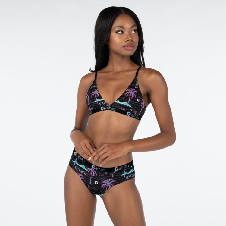 Ethika Patch Women's Triangle Bra Black | FX7386120