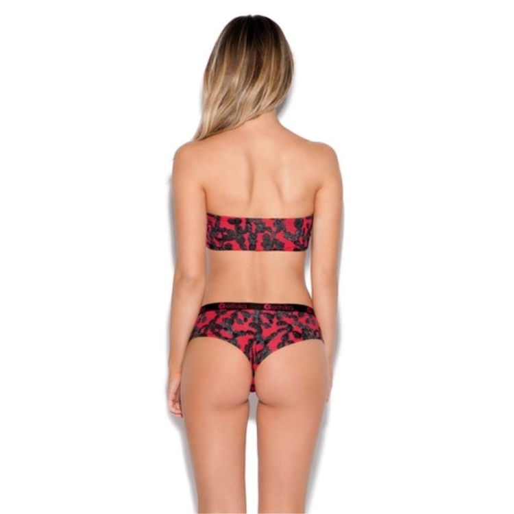 Ethika Pink Cactus Women's Bandeau Bra Red Black | QY3958062