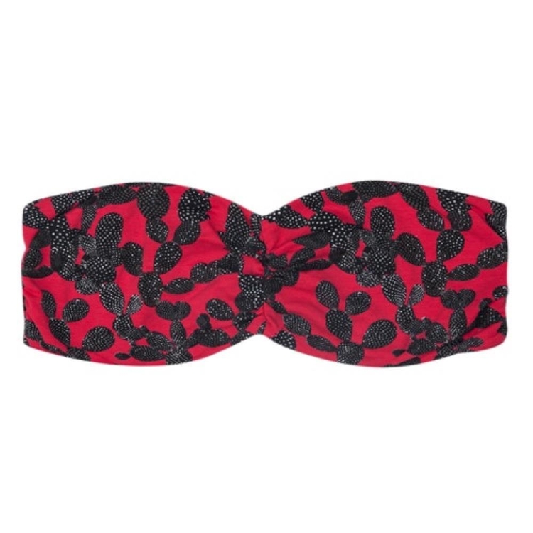 Ethika Pink Cactus Women\'s Bandeau Bra Red Black | QY3958062