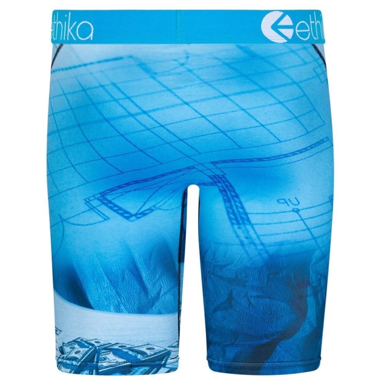 Ethika Print Men's Staple Underwear Blue | IT5194670