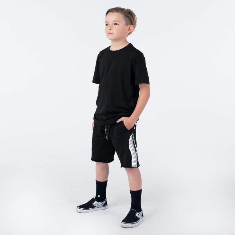 Ethika Raw Edge Boys' Shorts Black | GI0149276