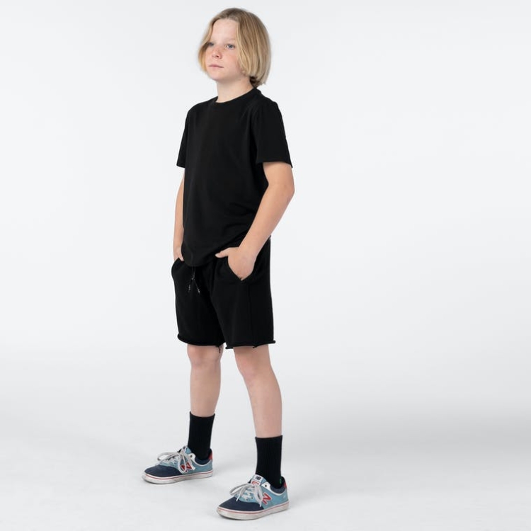 Ethika Raw Edge Boys' Shorts Black | RO9756802