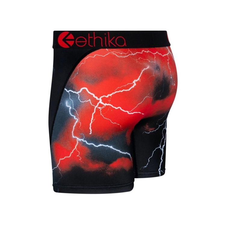 Ethika Ruff Row Men's Mid Boxers Red Black | NW3194285