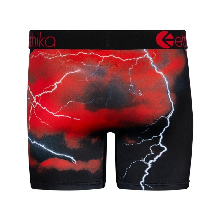 Ethika Ruff Row Men's Mid Boxers Red Black | NW3194285