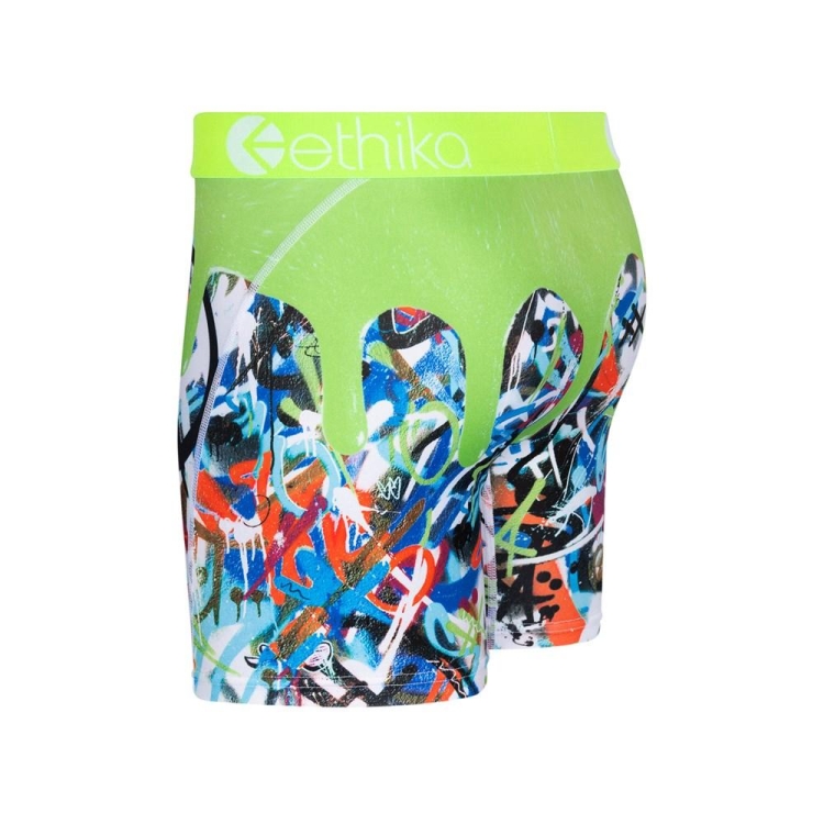 Ethika Slime Men's Mid Boxers Green | UQ3487201