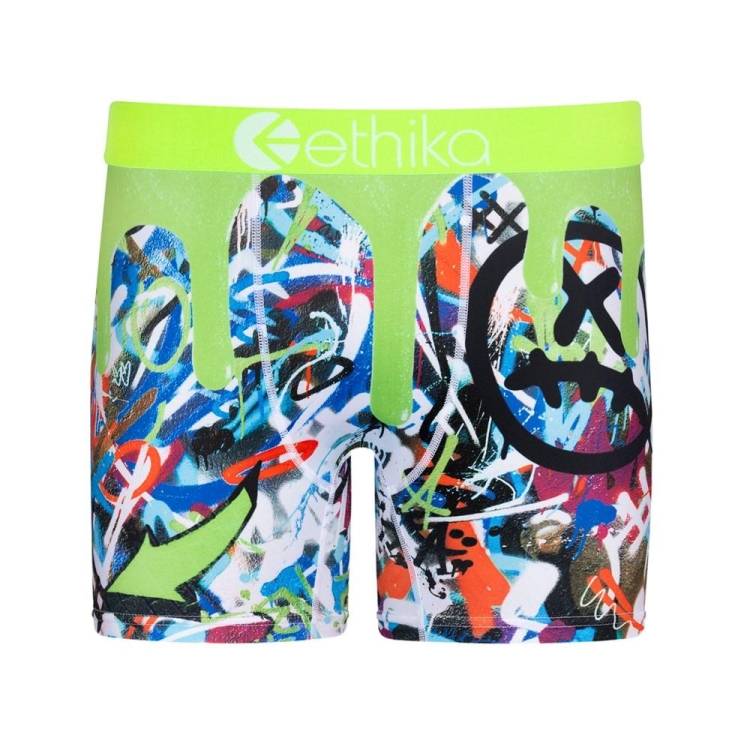 Ethika Slime Men\'s Mid Boxers Green | UQ3487201