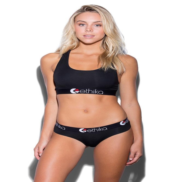 Ethika Solid Women's Sports Bra Black | AB0534961